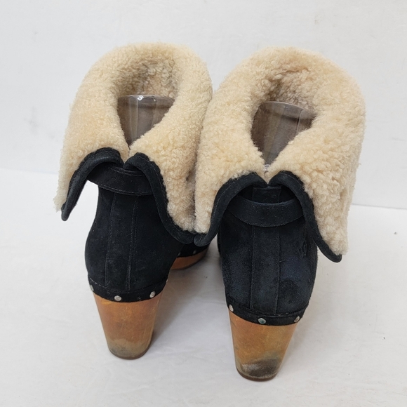 UGG AUSTRALIA Lynnea Clog Boot Shearling Fur & Suede Shoe - Picture 7 of 9